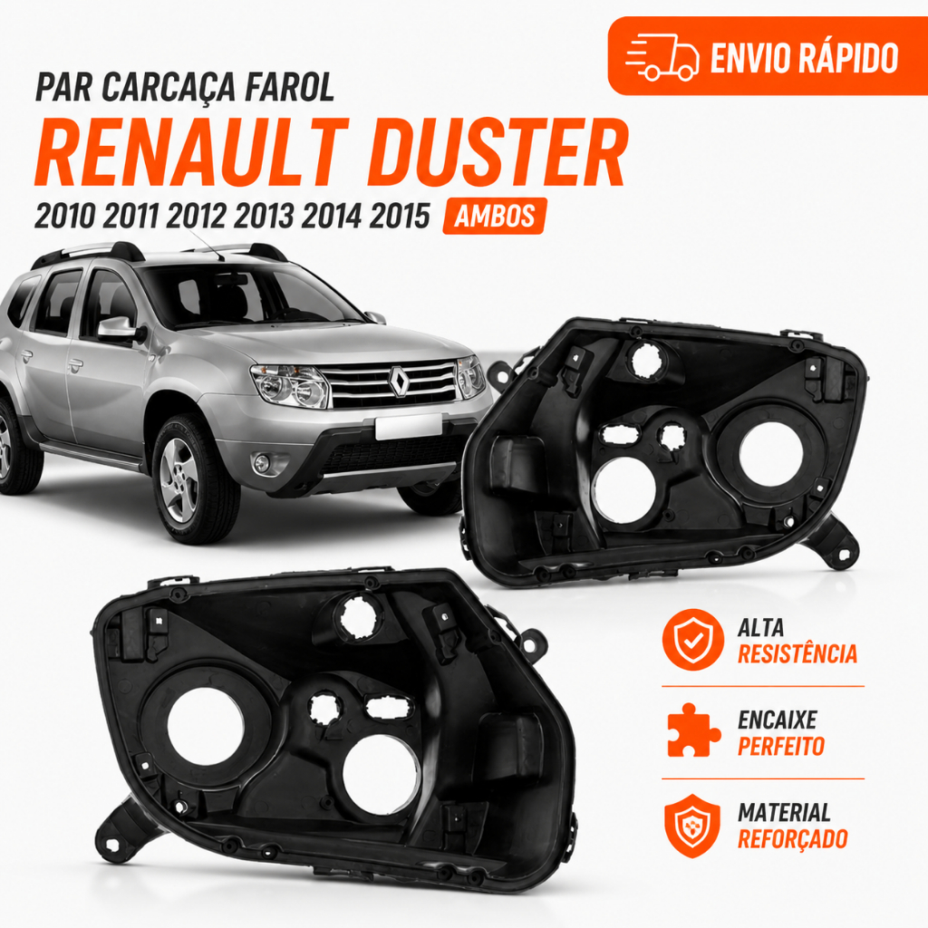 Par Carcaça Farol Renault Duster 2010 2011 2012 2013 2014 2015 Ambos