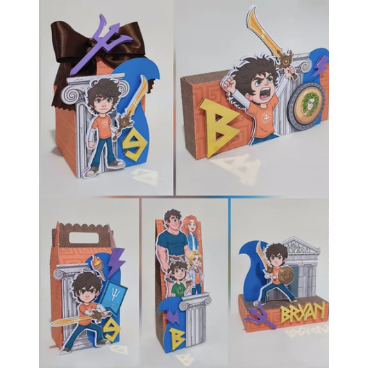 KIT CAIXINHAS PERSONALIZADAS PERCY JACKSON / ANIVERSÁRIO- LEMBRANCINHAS PARA FESTA-ENVIO DESMONTADO