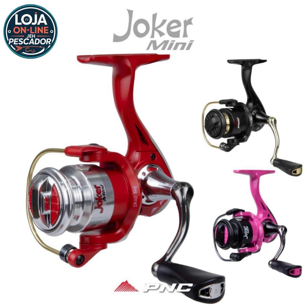 Molinete JOKER Mini Pinnacle 4 Rolamento, Anti-Reverso, Ultra Light, Carretel/Manivela de Alumínio