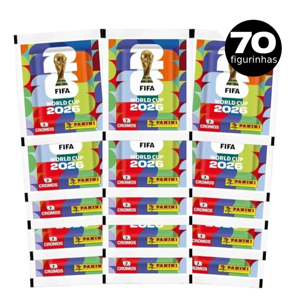Kit Com 70 Figurinhas (10 Pacotes) - Copa Do Mundo Fifa 2026 Copa Do Mundo 2026 Escolha a Quantidade