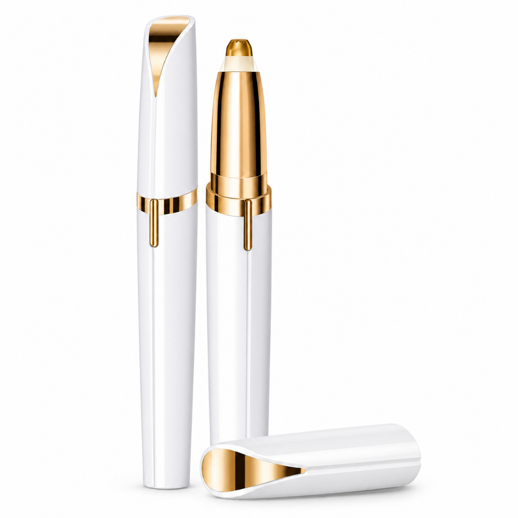 Caneta Depiladora Flawless USB Indolor Portátil com Luz LED Sobrancelha Buço Rosto