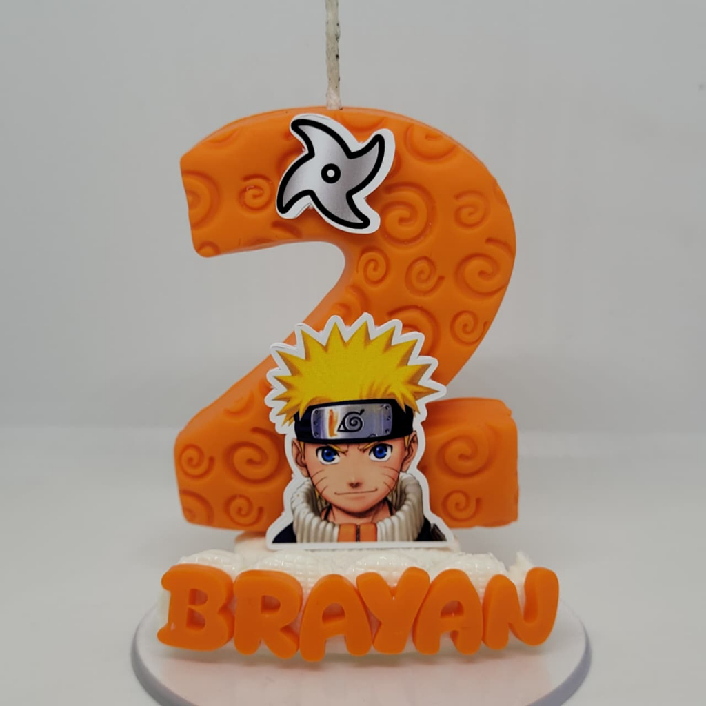 VELA PERSONALIZADA TEMA NARUTO VELA DE BISCUIT PARA FESTA DE ANIVERSARIO