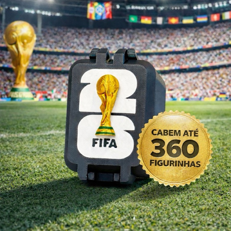 Caixa Porta Figurinhas Copa 2026 Premium - 360 Figurinhas