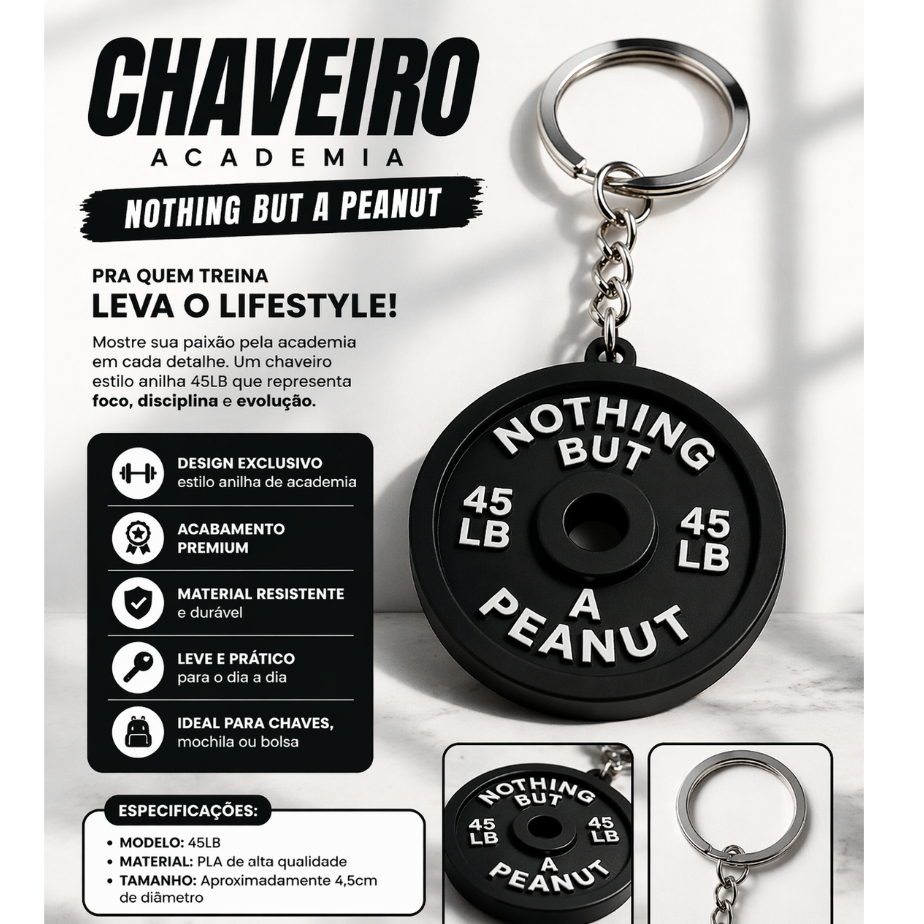 ANILHA CHAVEIRO - CHAVEIRO DE ACADEMIA - CHAVEIRO lifestyle fitness