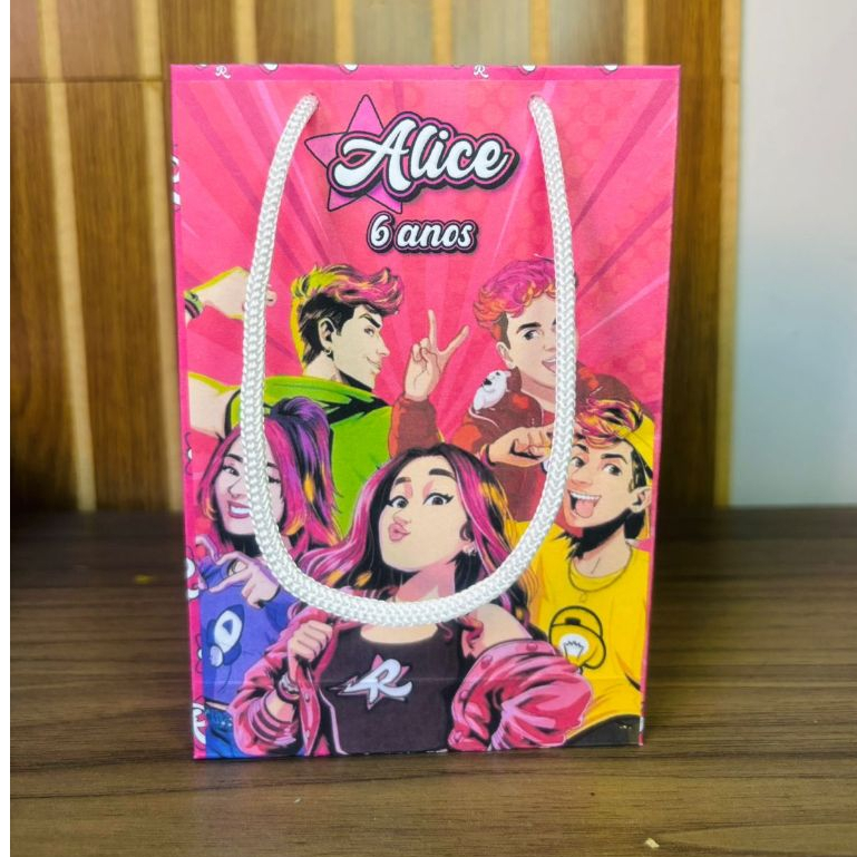 Sacolinhas personalizadas PEGUE E MONTE Emily Vick Dos Rosa Tamanho PP (10x15cm) lembrancinha aniversário infantil