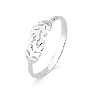 Anel de Prata 925 Folhas Lisa