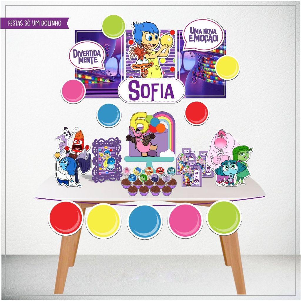 Kit Festa Divertidamente Personalizado Só um Bolinho Mesversário Aniversário Lembrancinha Casa Escola