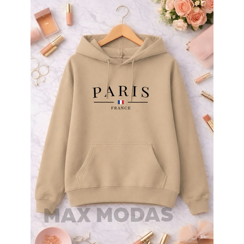 Moletom Casaco Paris Unissex  Do P ao GG Com Capuz Super Em Alta Quentinho