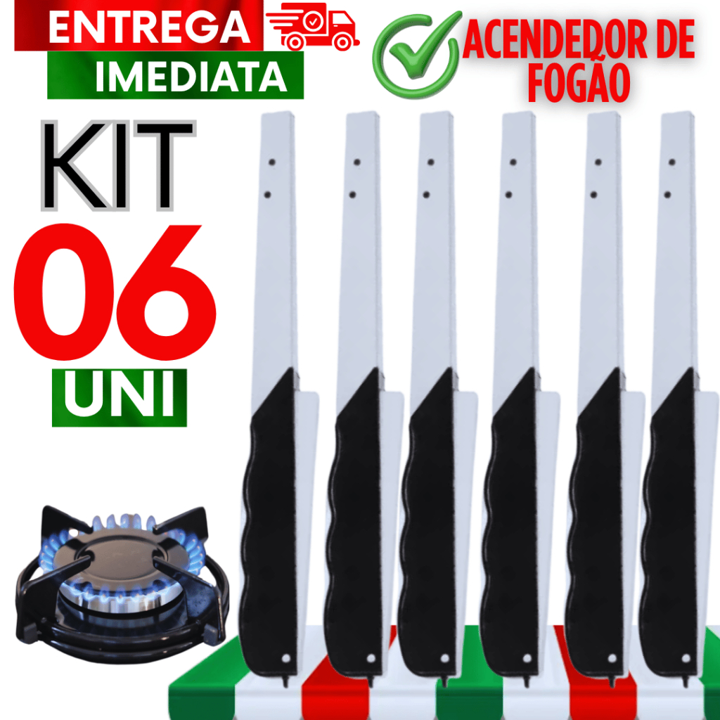 Kit Acendedores de Fogão Premium Multi Disparos 22,5cm Cozinha Restaurantes Lanchonete Utilidades