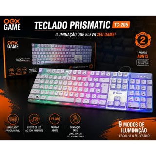 Teclado Oex Tc205 Prismatic Usb Com Led