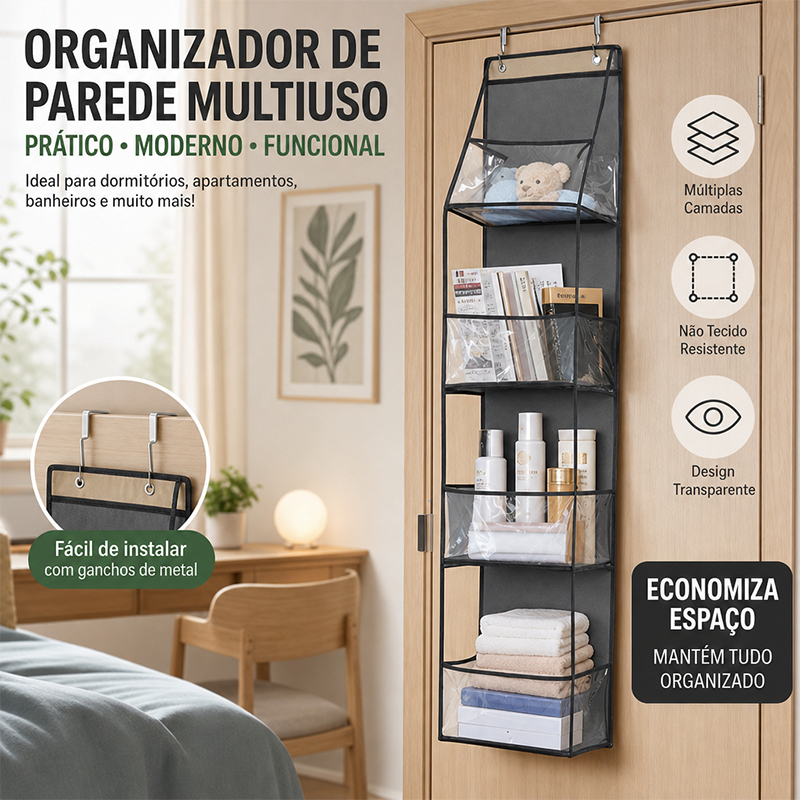 Organizador 4 / 6 Andares Multiuso Suporte Bolsas Cosméticos Pendurado Porta Tecido Multifuncional Diversos