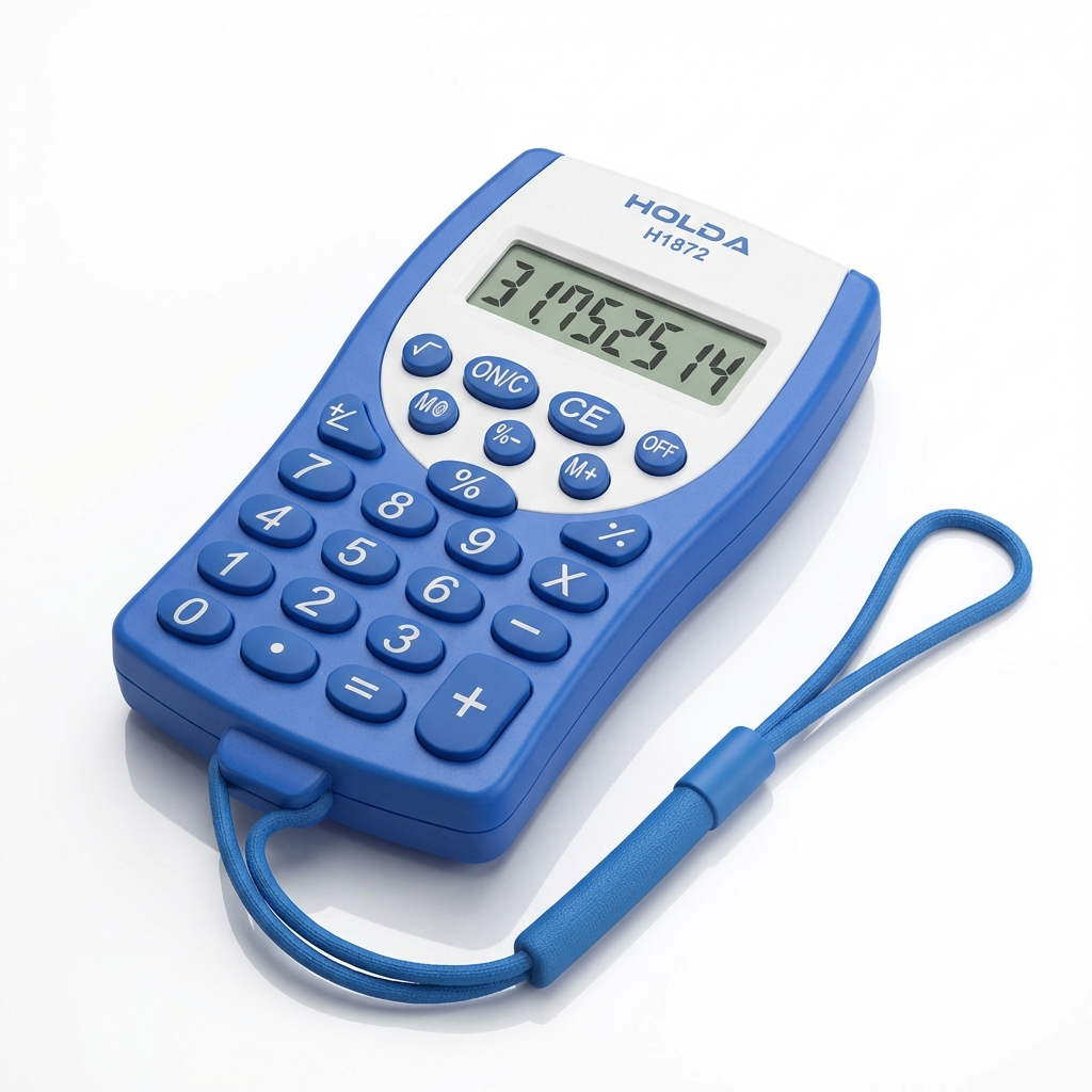 Mini Calculadora Wassay com Cordão para Escola Escritório e Bolsa