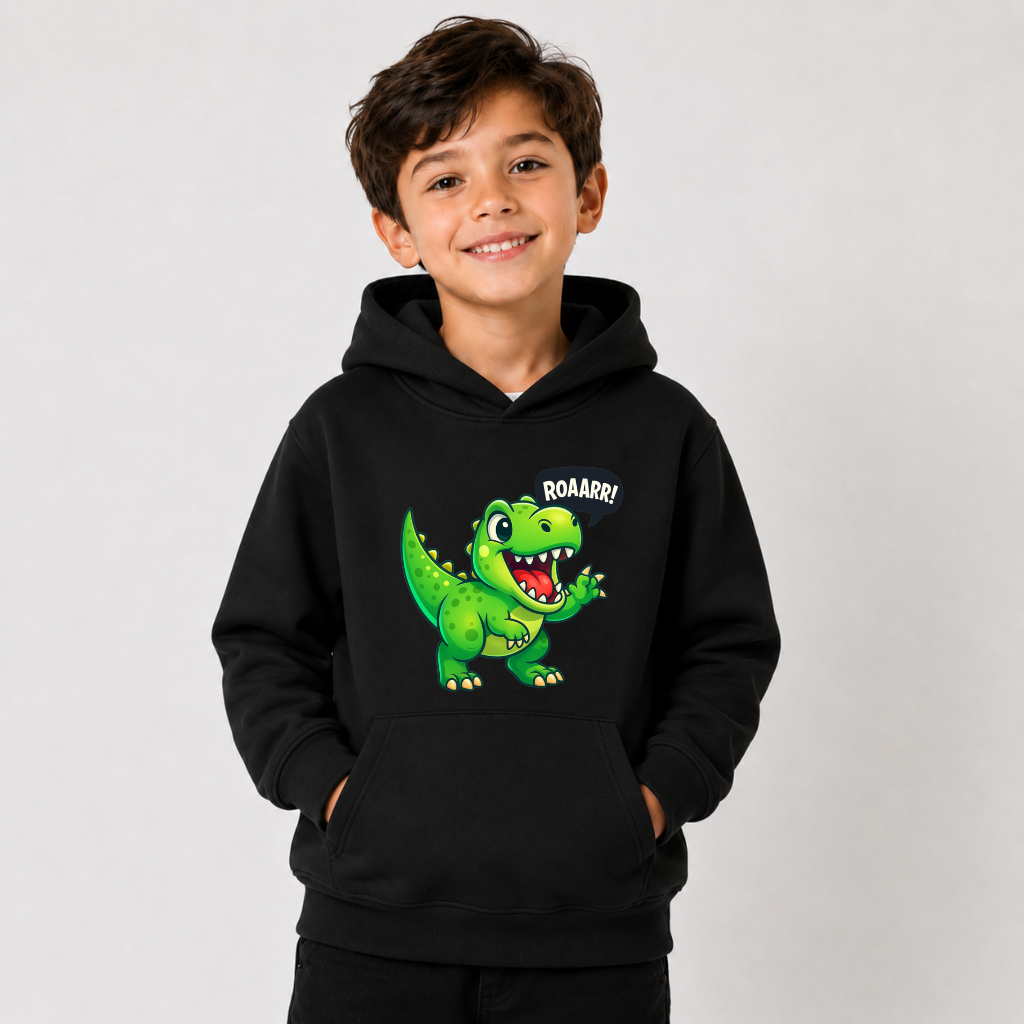 Moletom Infantil Dinossauro Agasalho Canguru Bolso e Capuz Quentinho