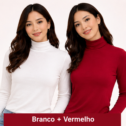 Camiseta Feminina Térmica Gola Alta Manga Longa Proteção Uv Blusa Segunda Pele Frio Calor