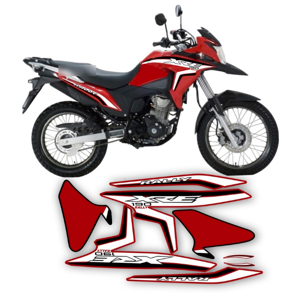 Kit Adesivos Compatível Com XRE 190 2016 a 2024 Versão Rally Adaptada Laminada
