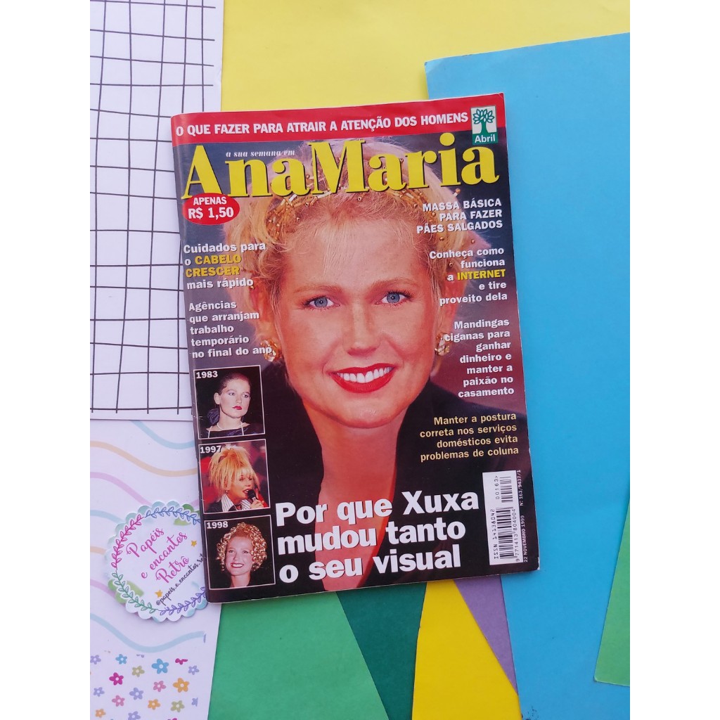 Mini Revista Ana MAria _ Capa XUXA  - Novembro de 1999 - Raríssima  - Anos 90