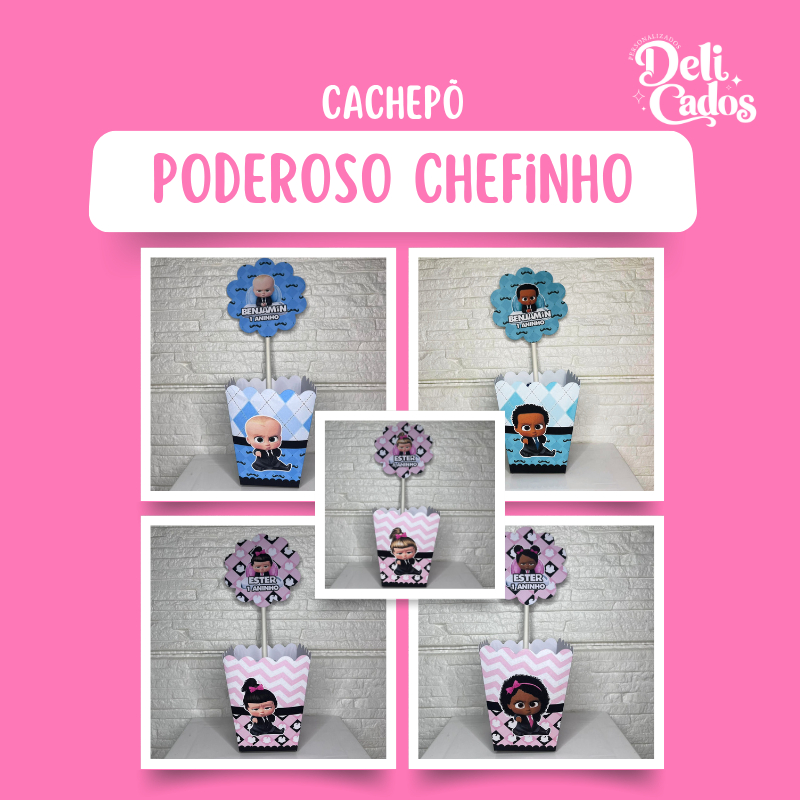 Cachepô Personalizado - Centro de mesa PODEROSO CHEFINHO ; PODEROSA CHEFINHA | Lembrancinha Decorativa | COLADO