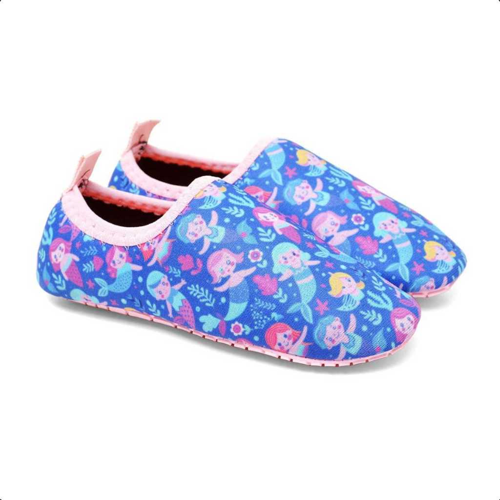 Sapatilha Sereia Antiderrapante Neoprene Sapato Aquático De Criança Infantil Calce Fácil