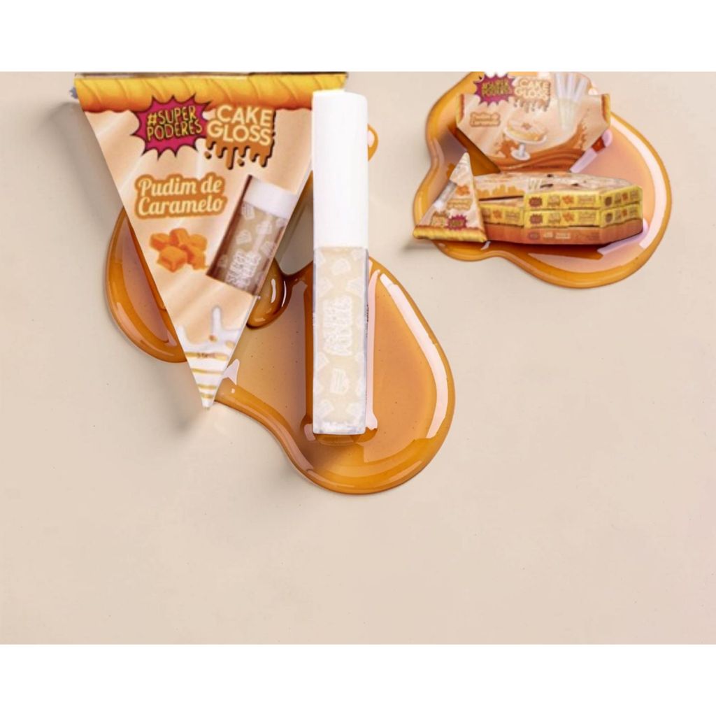 Lip Gloss Cake Vegano 5ml - Super Poderes  Pudim de Caramelo Super Poderes 3,5ml, Vegano. (ENVIO IMEDIATO)