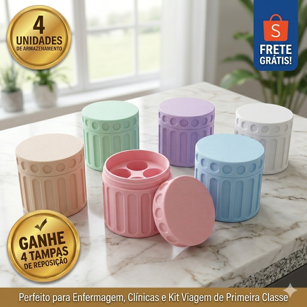 Estojo Porta Ampola Organizador Rígido para Vacinas Case Anti-Impacto Profissional Tirze + 4 tampas