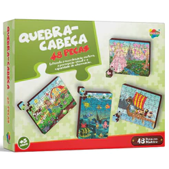 Quebra-Cabeça 48 Peças em Madeira Aquarela Brinquedos