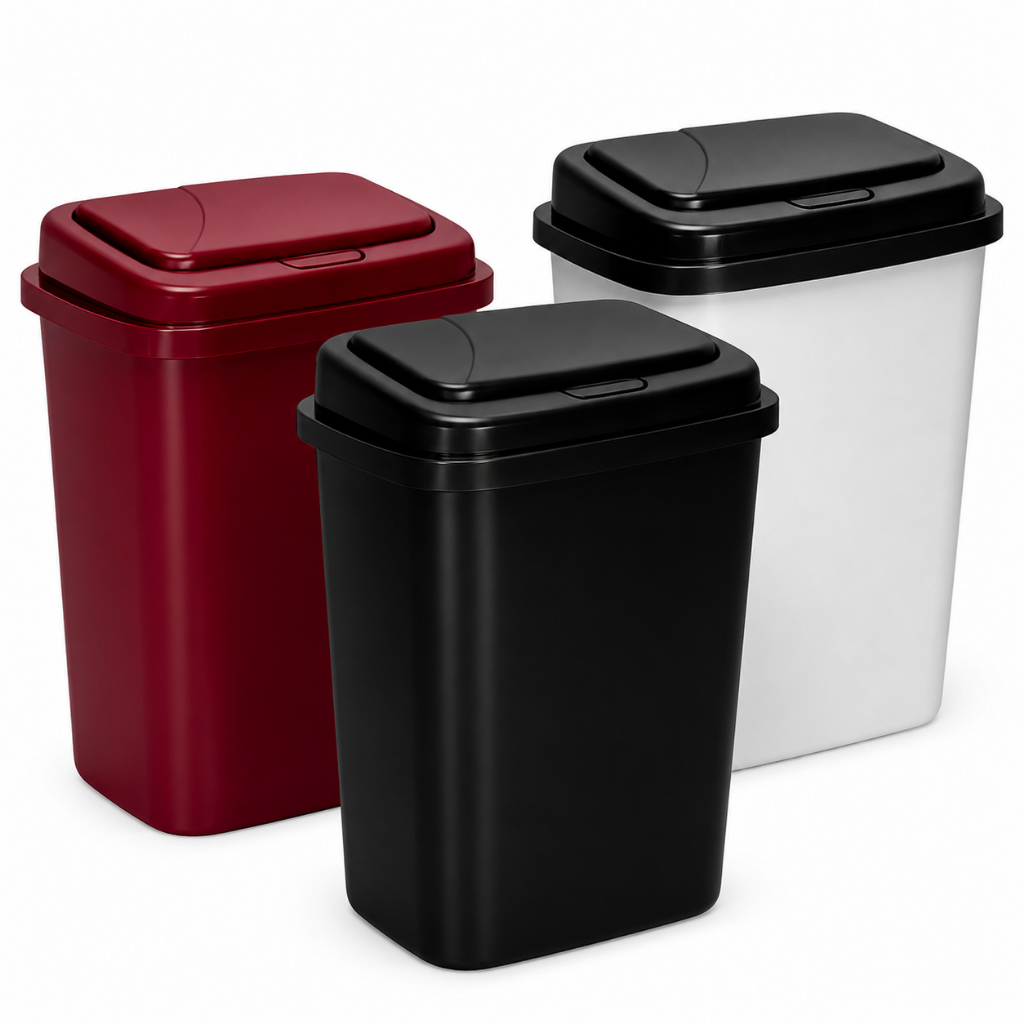 Lixeira 9 Litros Para Banheiro e Cozinha Tampa Click Compacta Moderna e Resistente