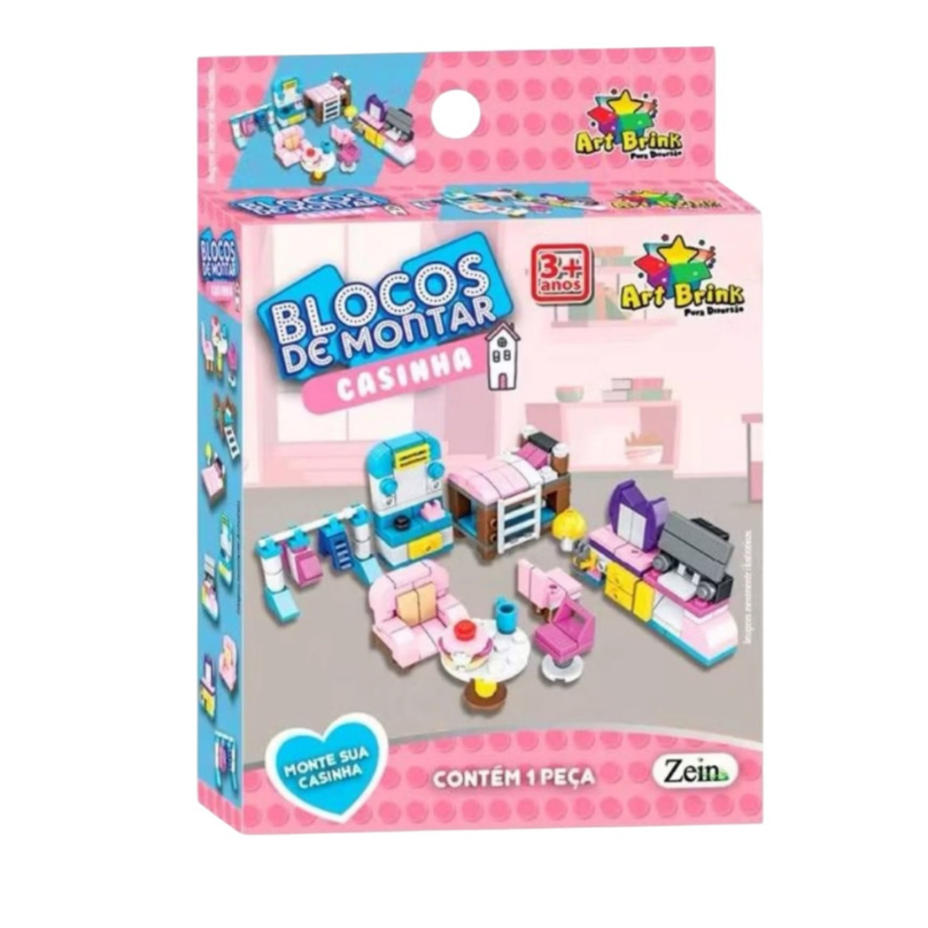 Blocos Montar Casinha Infantil Móveis Miniatura Brinquedo Barato Educativo Criativo Presente 3+ Anos