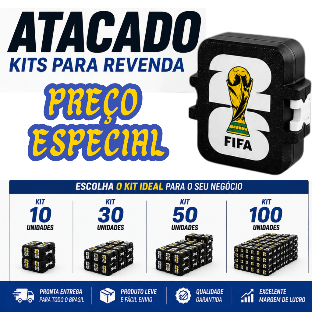 Atacado Porta figurinha Copa mundo 2026 Albúm Revenda Kit 10 30 50 100 figurinhas