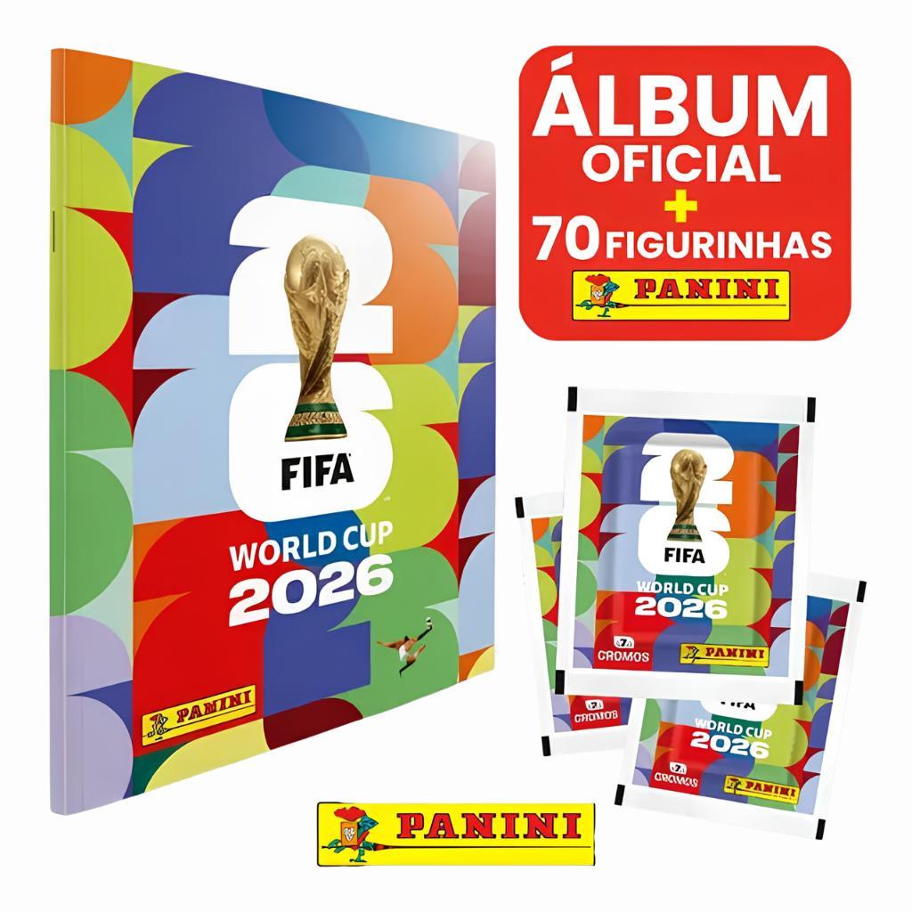 Álbum Copa do Mundo 2026  Brochura + 70  Figurinhas ( 10 Envelope ) Oficial Panini