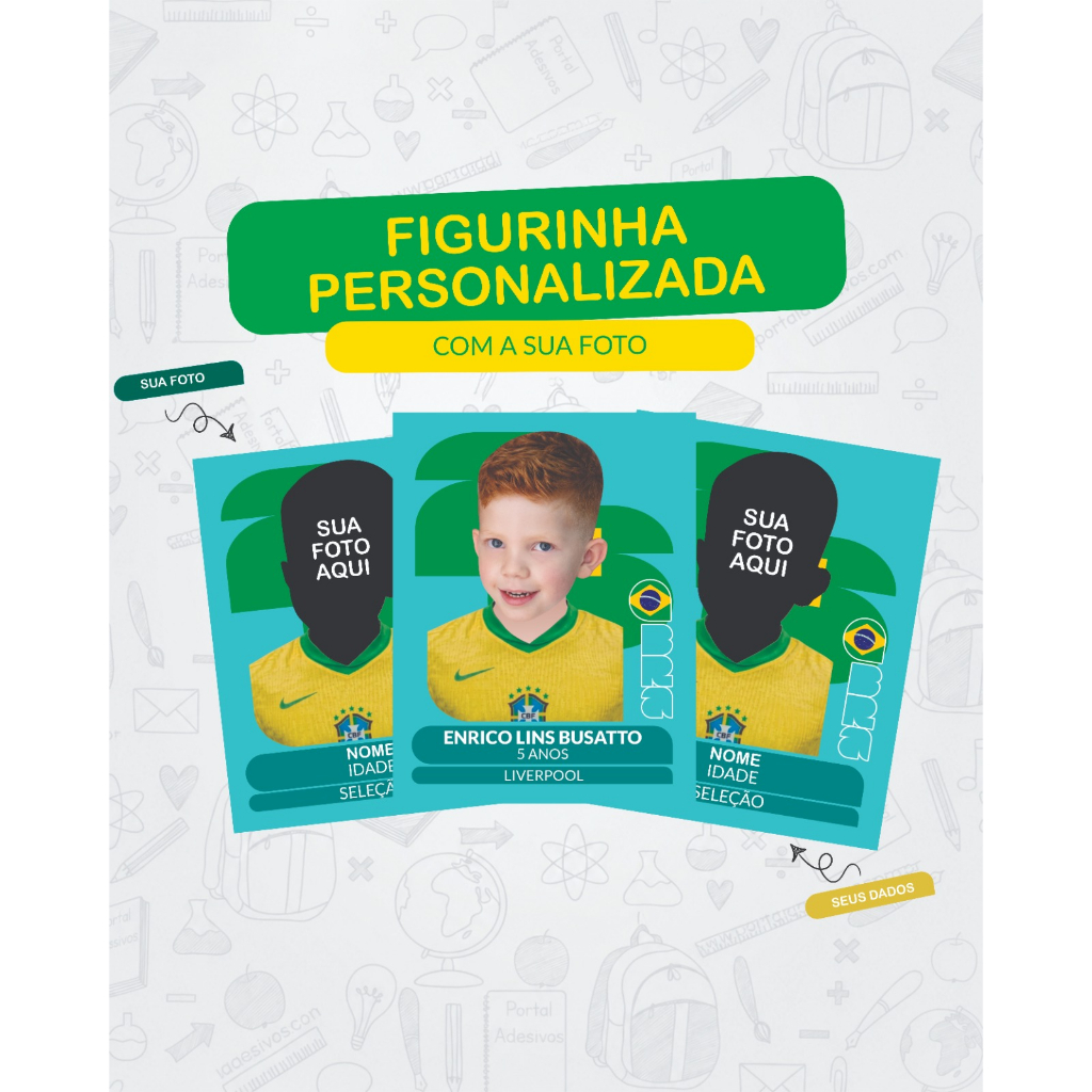 Figurinhas Personalizadas Copa 2026 Copa do Mundo Seleção Brasil Figurinha Personalizada Com Foto