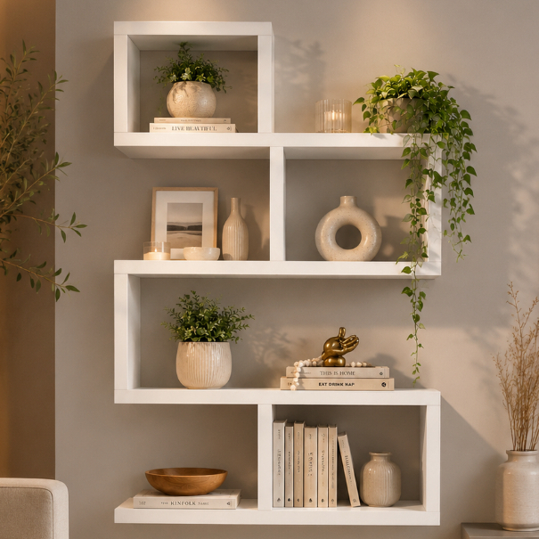 Armario Nicho decorativo MDF Branco 70x50 Design Moderno Sala e Escritorio