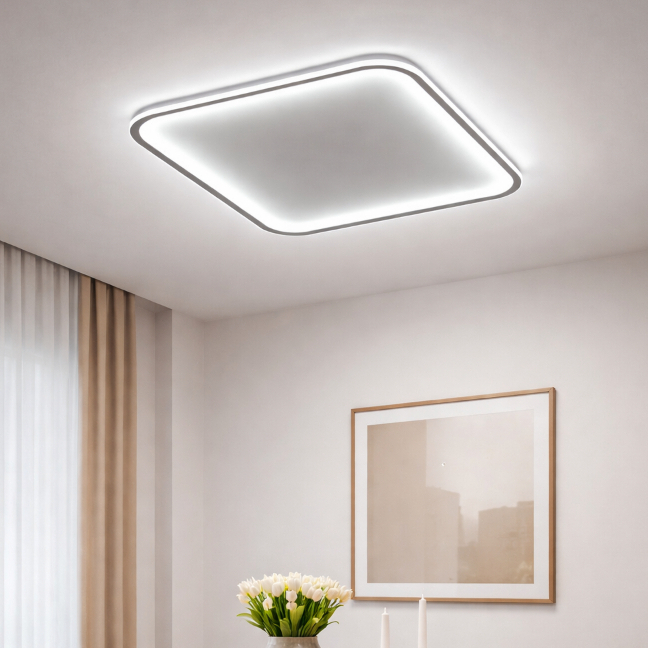 Painel Plafon LED 25w 30w Sobrepor Embuled CCT Preto ou Branco Orgânico Quadrado Redondo Moderno