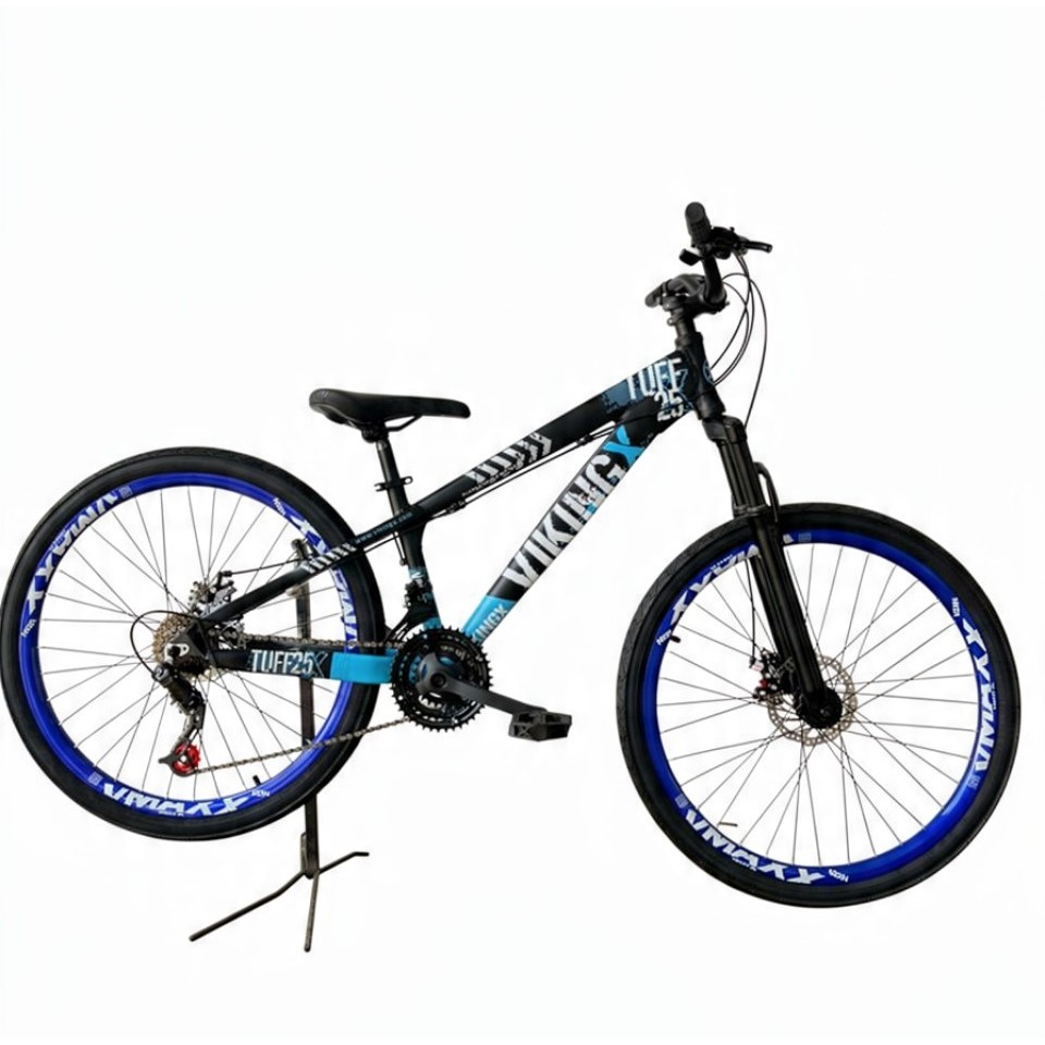 Bicicleta VikingX Tuff25 21V Roda Vmaxx Azul Freio a Disco - Preto Azul