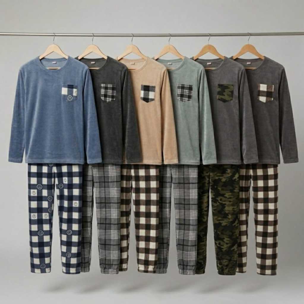 Pijama Masculino Inverno Peluciado Super Macio Conjunto Duas Peças Quentinho