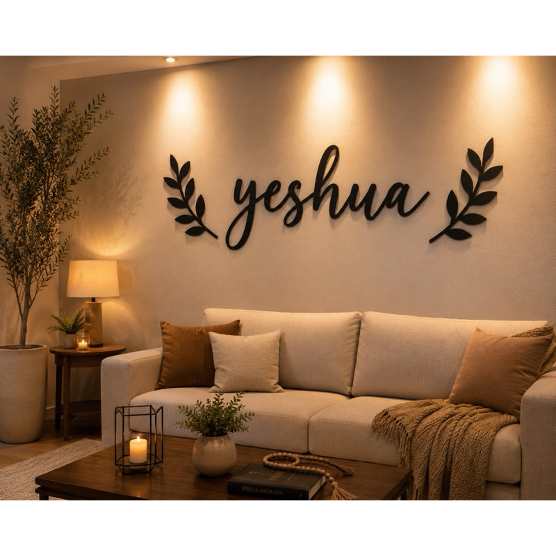 Painel Decorativo Yeshua em MDF | Decoração de Parede Religiosa Moderna para Sala e Ambiente Cristão