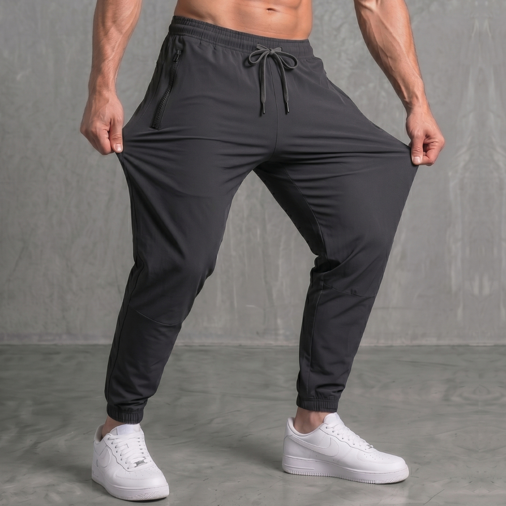 CALÇA JOGGER MASCULINA Tactel Com Elastano Bolsos Com Zíper fitness calça para treinar verão e inverno