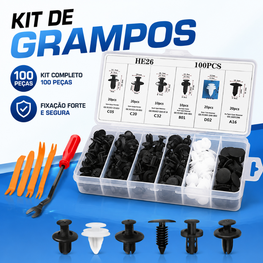 100/650 pcs Grampo Presilha Automotiva Prendedor Hibrido De Clipes De Fixação De Peças Pino Parachoque Carro Universal