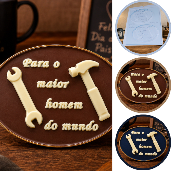 1~10 Forma Simples (H7) Cód. 1378 - Ferramentas em Acetato BWB Para Bombom, Doces,  Dia Dos Pais (CHOCO)