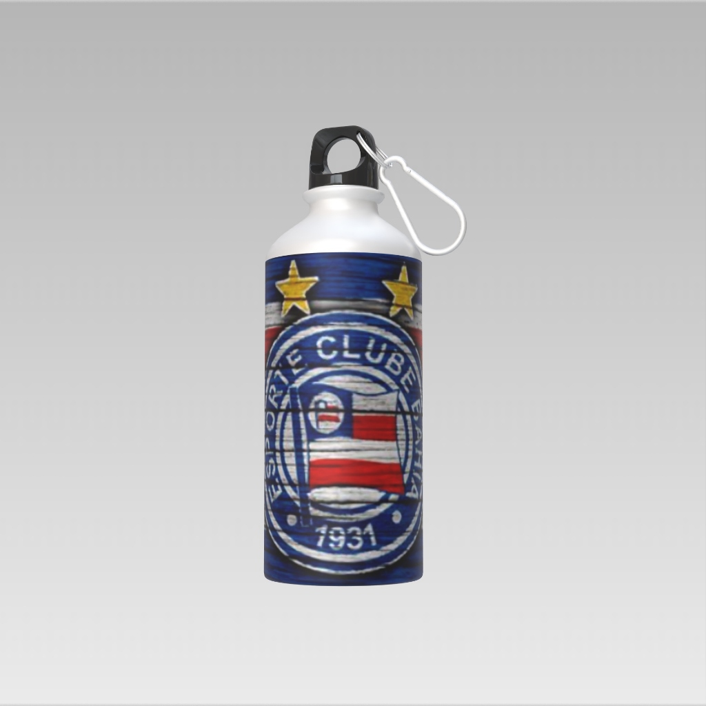 Garrafa Alumínio 600ml Bahia Personalizada Nome Esquadrão Tricolor Presente Torcedor Futebol