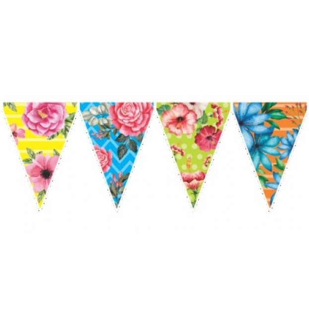 Faixa Bandeirola Chita Floral Junina Reino das Festas