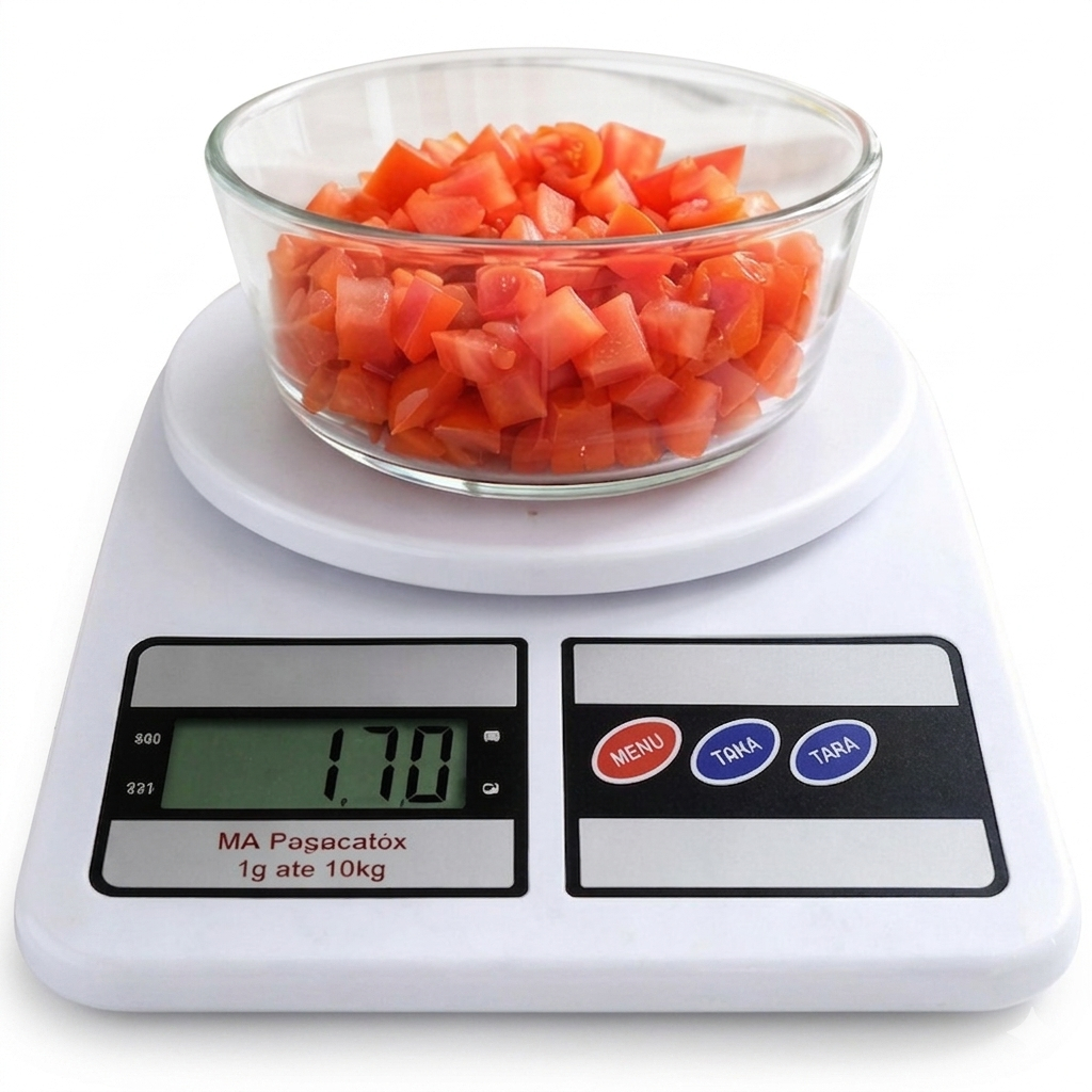 ​Balança Digital De Cozinha 10kg Alta Precisão 1g Com Função Tara Para Dieta E Confeitaria precisão