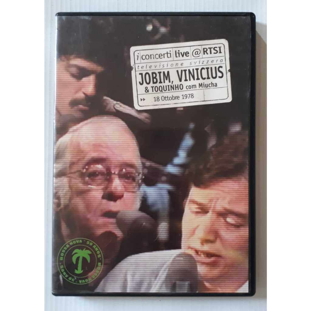 Dvd Jobim, Vinicius e Toquinho Com Miucha - I Concerti Live RTSI - 18 Ottobre 1978 - Original Usado