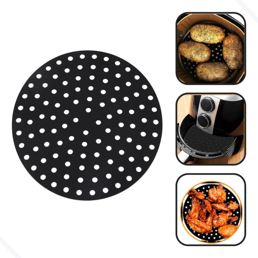 Kit 6 Tapete Protetor Para Cooktop de Indução Perfurado Fogão Cor Preto
