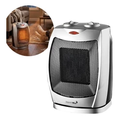 Aquecedor Termo Cerâmica Portátil 1300W 220V Com Termostato ImportWay Prata