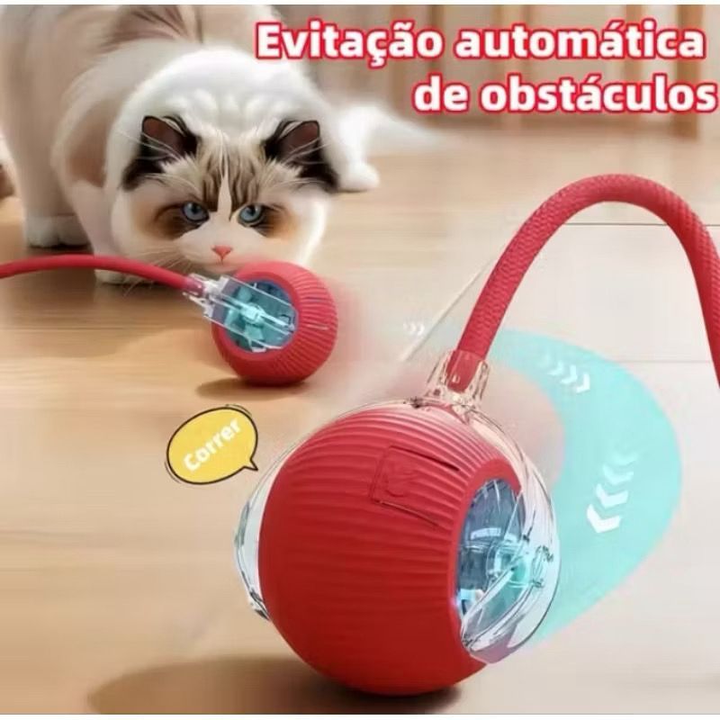 Bola de rolamento automática, brinquedo interativo para gatos, treinamento elétrico para cães