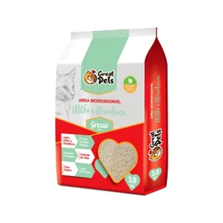 Areia Biodegradável Great Pet Grossa Milho e Mandioca 2 kg