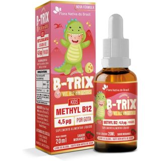 B-Trix Vitamina B12 em Gotas 20ml Sabor Morango - Flora Nativa do Brasil
