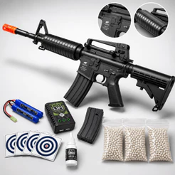 Rifle Airsoft AEG M4A1 Yankee FM-01 Kit completo, bateria e carregador