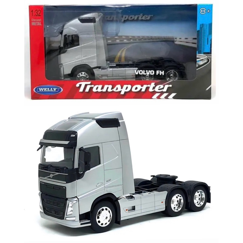 Miniatura Welly - Caminhão Volvo FH 500 Escala 1/32 PRATA