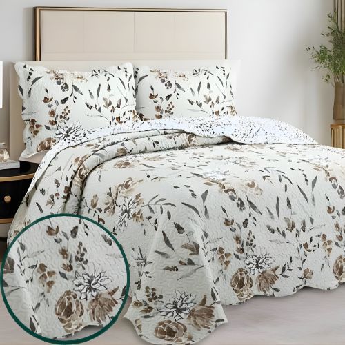 Kit Colcha Cobre Leito Evolution dupla face com porta travesseiro toque macio